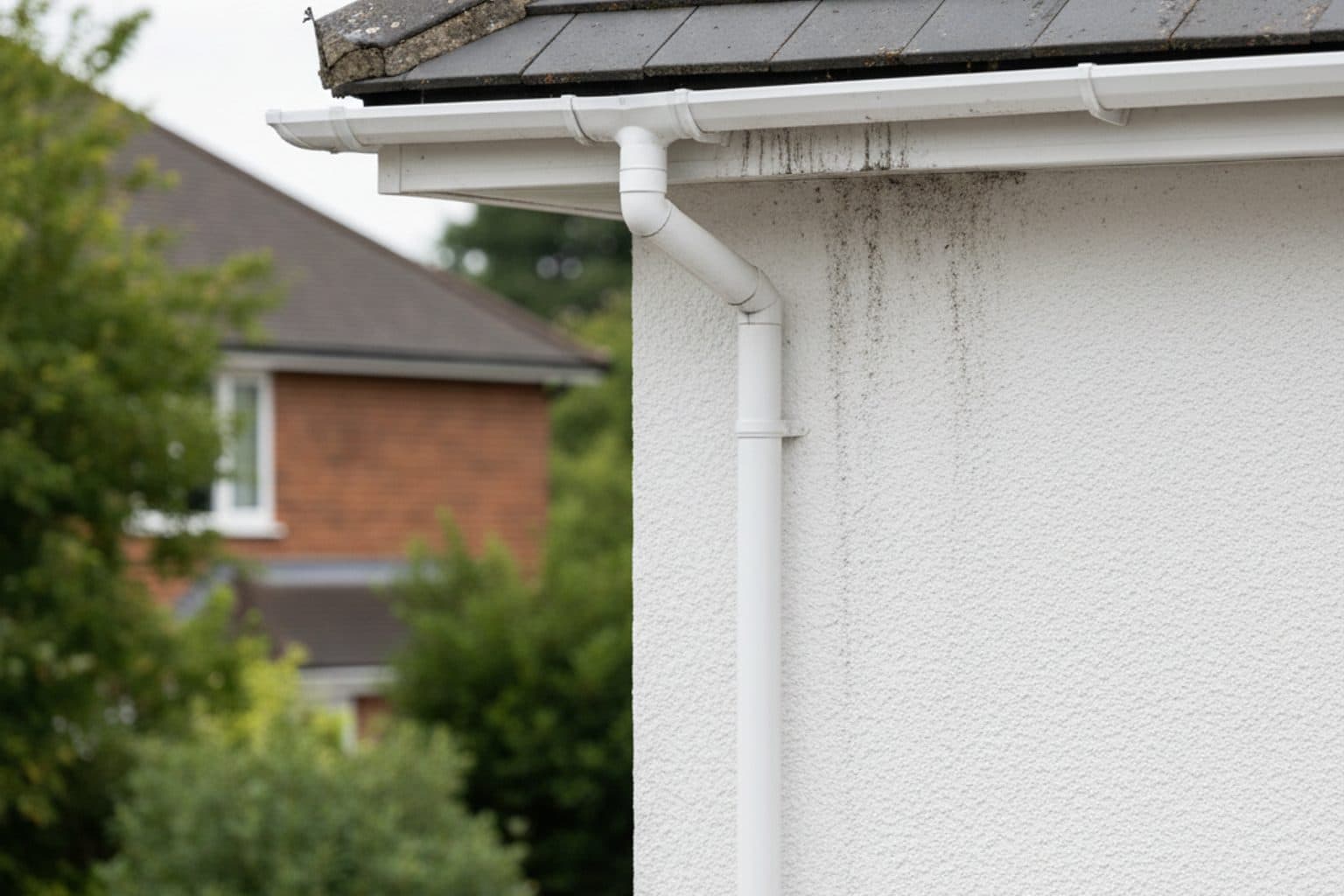Black streaks removed from K-rend below a roofline